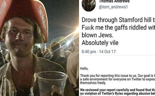 Twitter заблокировал юзера за "абсолютно мерзких евреев"