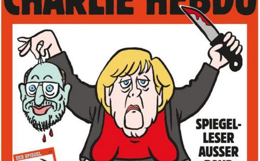 Charlie Hebdo изобразил Меркель с отрезанной головой в руке