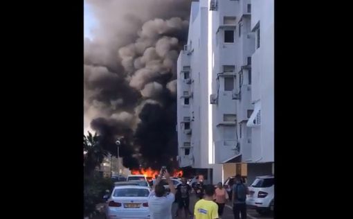 Видео: взрыв автомобиля и сильный пожар в Ашдоде