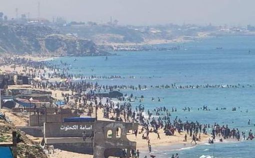 Палестинцы совершенно спокойно заполонили пляжи Газы: видео
