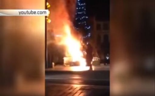 Беженцы сожгли новогоднюю ель в центре Брюсселя