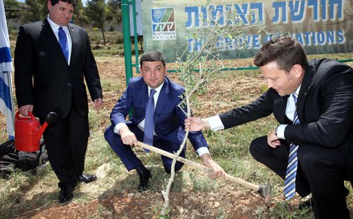 Премьер Украины посадил оливковое дерево в Иерусалиме