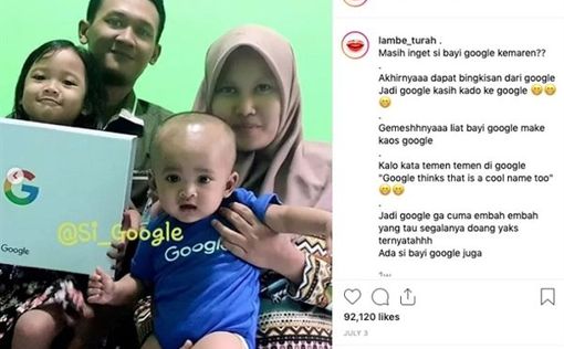 Индонезийская семья назвала ребенка Google