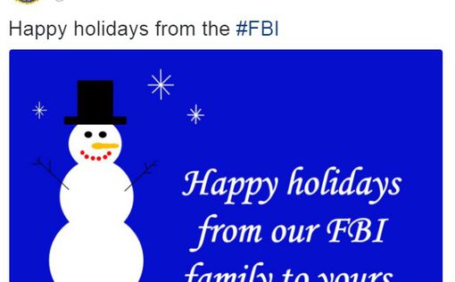 ФБР поздравило с Рождеством, нарисованной открыткой в Paint