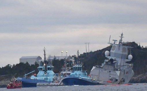 У берегов Норвегии фрегат ВМФ столкнулся с танкером