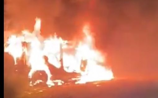 Попытка теракта в Самарии: видео с горящим авто террориста