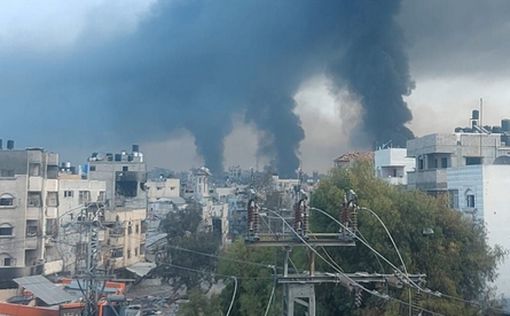 Сильный пожар в квартале Зейтун в Газе
