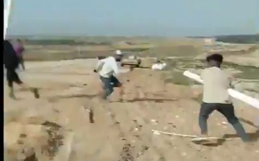Прорыв арабов через забор безопасности засняли на видео