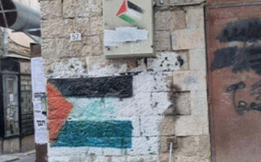 Флаги Палестины и свастики в Меа Шеарим