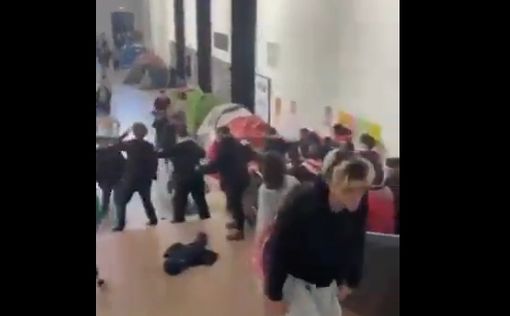 Групповая драка в холле университета Милана с про-палестинскиими студентами