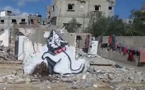 Бэнкси посетил Газу и нарисовал там котика