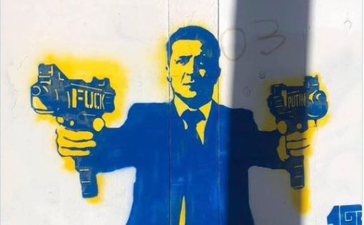 Граффити Зеленского в стиле Banksy в Лос-Анджелесе