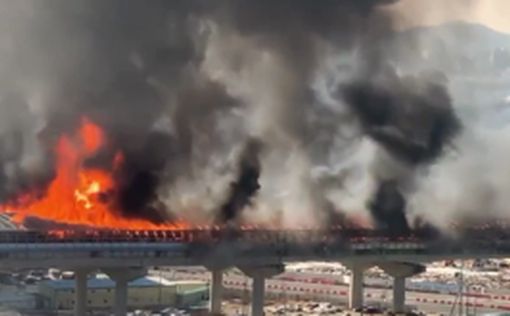 Страшный пожар на автомагистрали в Южной Корее: видео