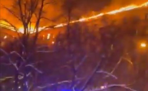 Масштабный ночной пожар в Москве: видео