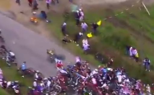 Массовое падение на Тур де Франс: израильтяне получили травмы