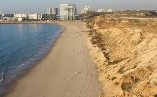 Пляж в Герцлии закрыт из-за угрозы обвалов