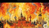 "Москва горит" в стиле Пикассо, Ван Гога, Дали и др. ИИ создал картины. Часть I | Фото 13