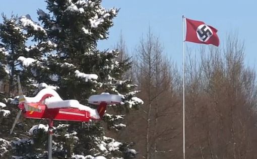 Канадец вывесил флаг Третьего Рейха на флагштоке дома