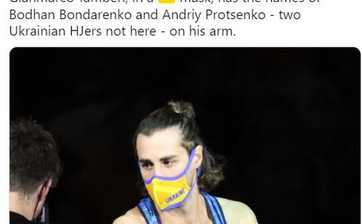 Итальянский атлет поддержал украинцев на ЧМ