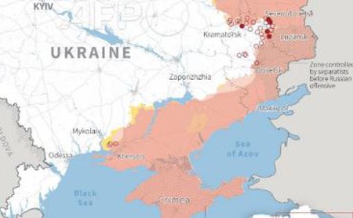 Карта AFP, где отмечены действия украинских партизан