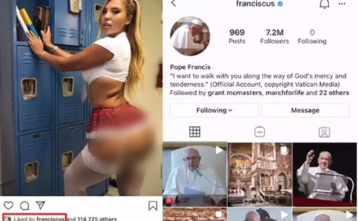 Папа Римский "лайкнул" полуобнаженную модель в Instagram
