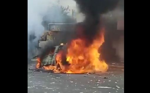 В Кафр Касем сожгли машины полицейских и МАГАВа