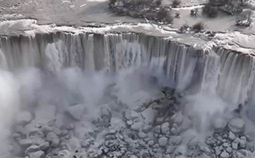 Ниагарский водопад частично замерз: видео