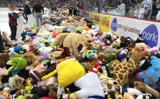 Хоккеистов в США забросали мягкими игрушками