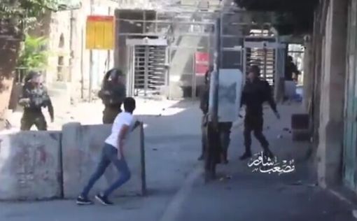 Видео: палестинец швыряет камни - солдаты не реагируют