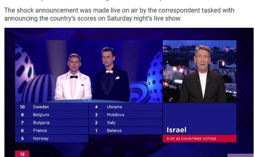 "После 44 лет, Израиль покидает Eurovision"