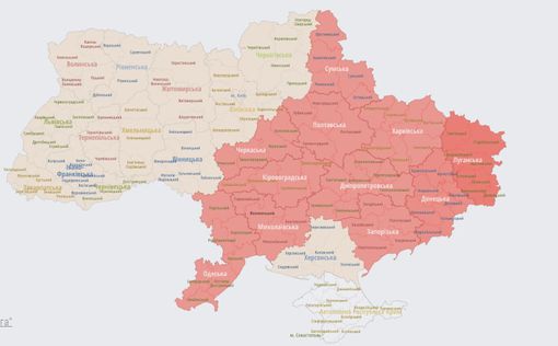В половине областей Украины объявлена воздушная тревога
