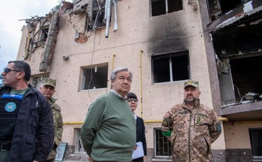Генсек ООН Гуттериш посетил разбомбленную Бородянку